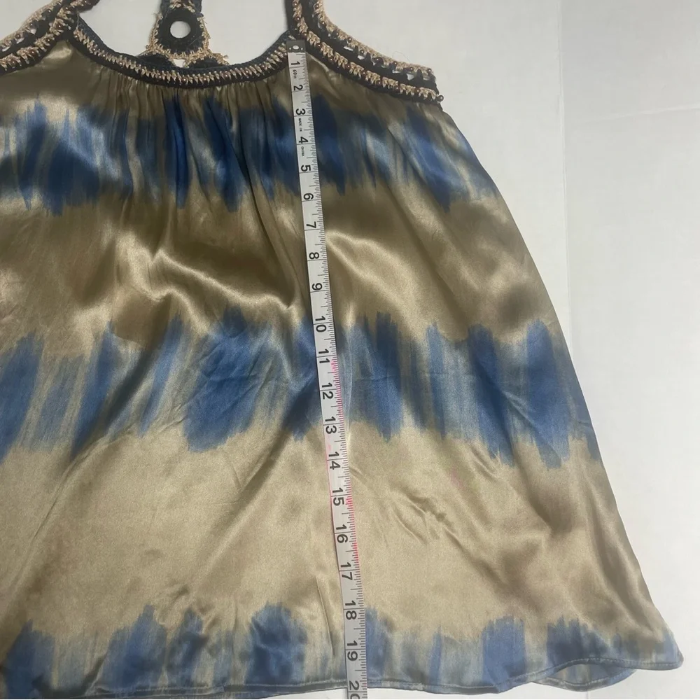 Devlin Anthropologie Crochet Boho Silk Tie Dye T Back Tunic NEW. Y2K. Size S. - Picture 12 of 12